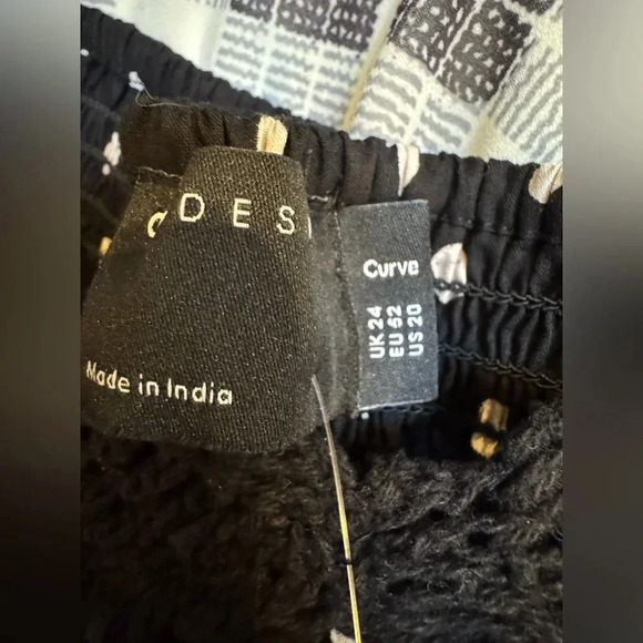 ASOS DESIGN crochet tiered babydoll mini dress in mixed animal print SZ 2O - Picture 9 of 9